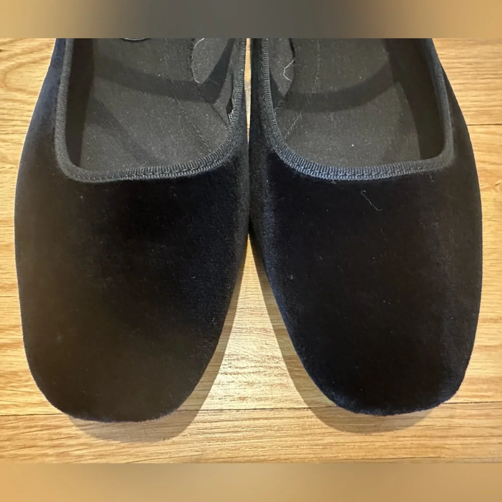 Zara Black Velvet Loafers with Strap - Picture 6 of 9